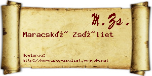 Maracskó Zsüliet névjegykártya